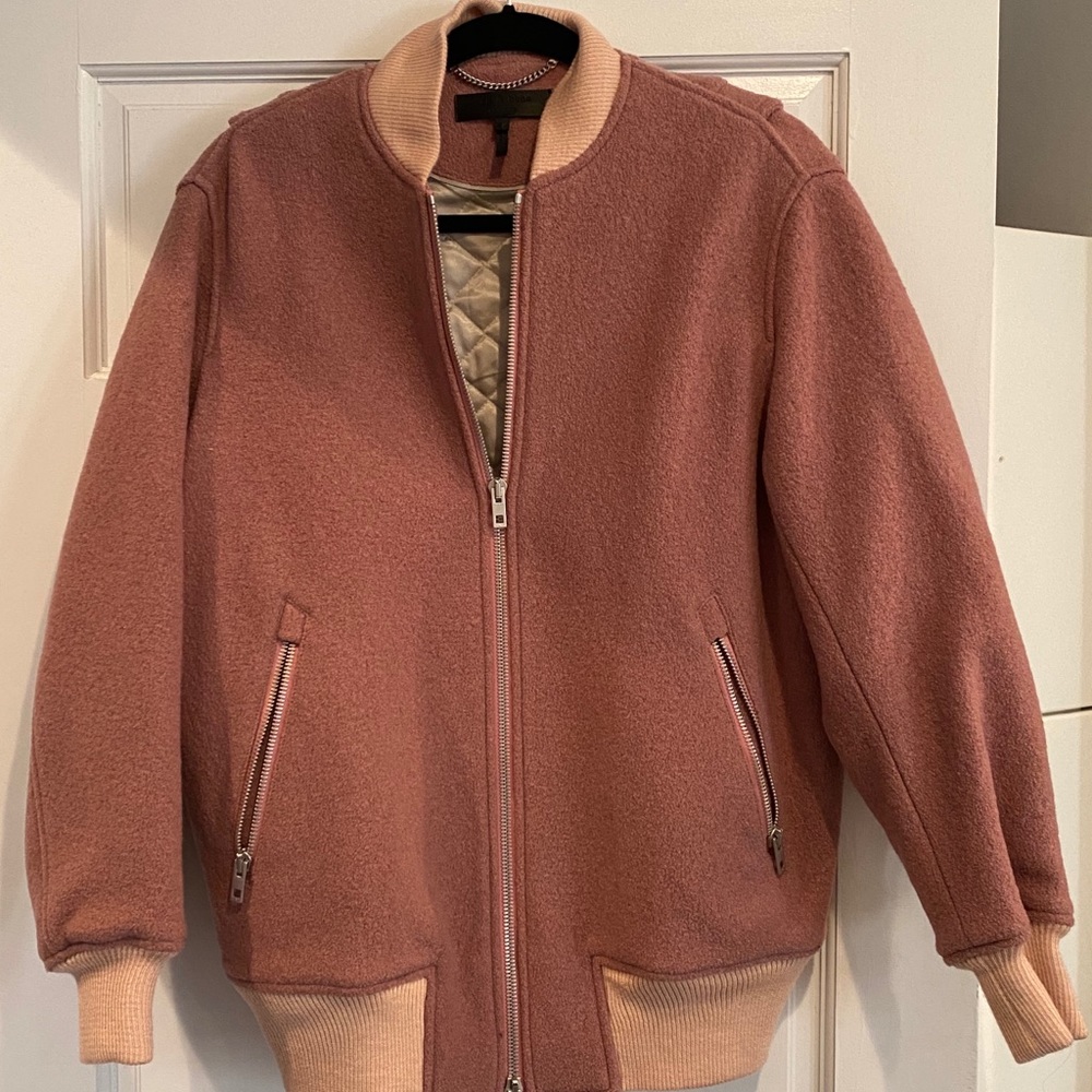 Rag & Bone Elle Zip Front Virgin Wool Bomber